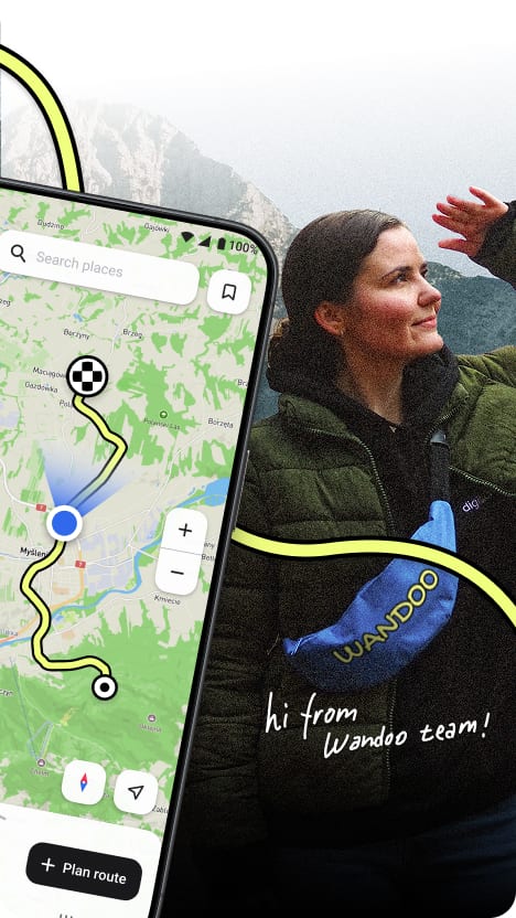 Trail overview and route details on a planning screen